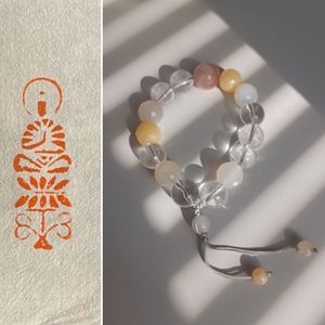 Meditation crystal and jade stone handmade bracelet